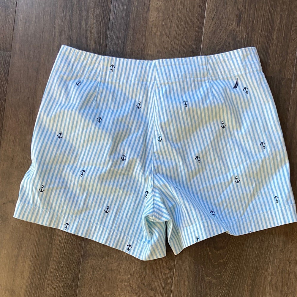 Nautica Blue and White Anchor Print Women's Shorts - Picture 4 of 7